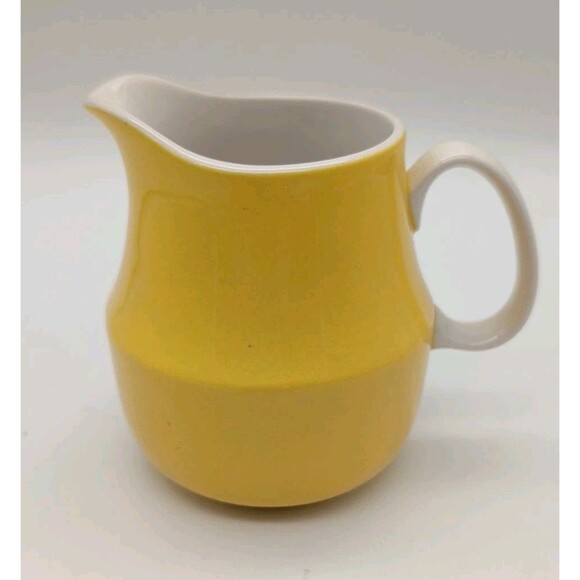 Mikasa Cera-Stone Creamer D1300 Daybreak Yellow Vintage MCM Japan - Picture 1 of 7